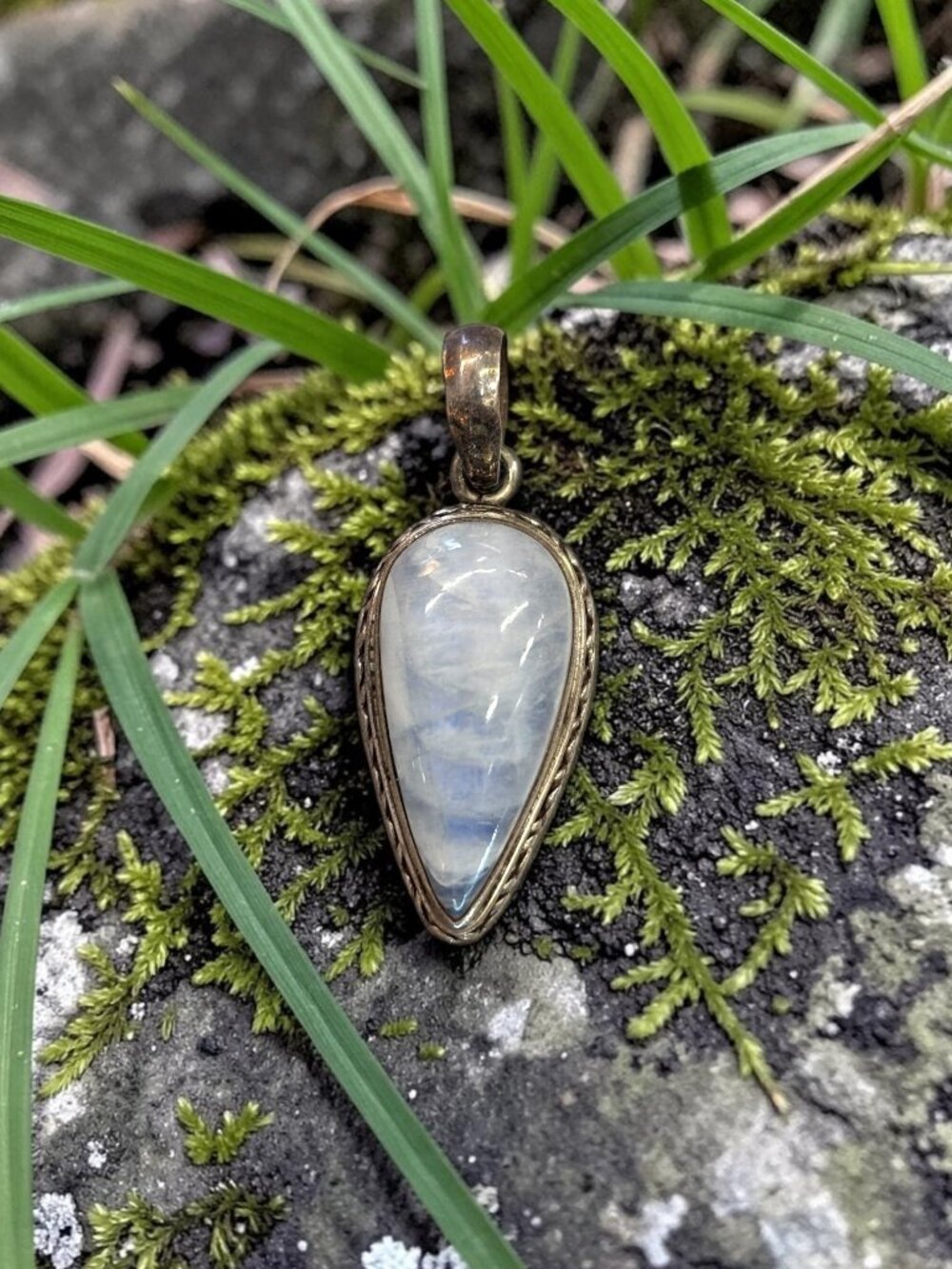 Sterling Silver Moonstone Teardrop Pendant